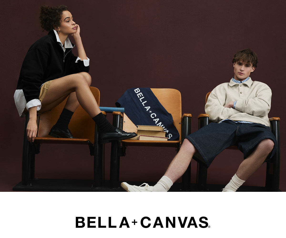 BELLA+CANVAS custom apparel — quarter-zip, polo and tees