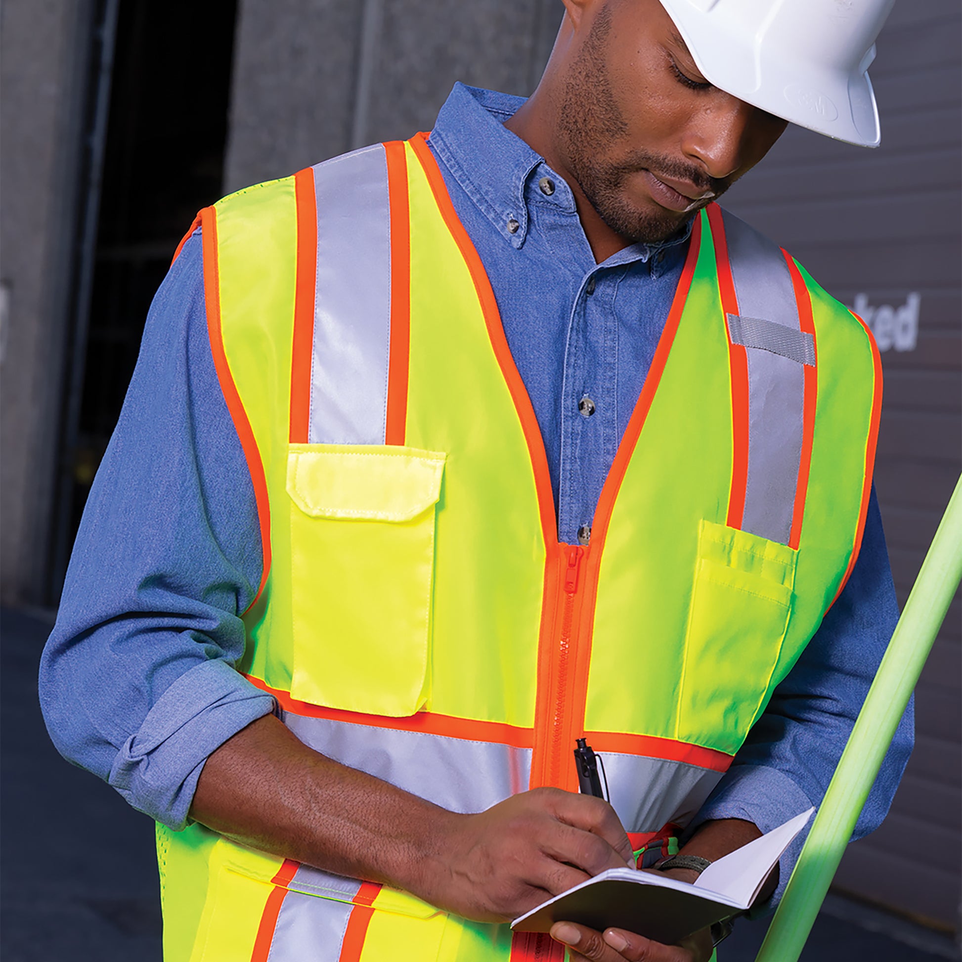 ANSI 107 Class 2 Surveyor Zippered Two-Tone Vest | CornerStone® CSV105