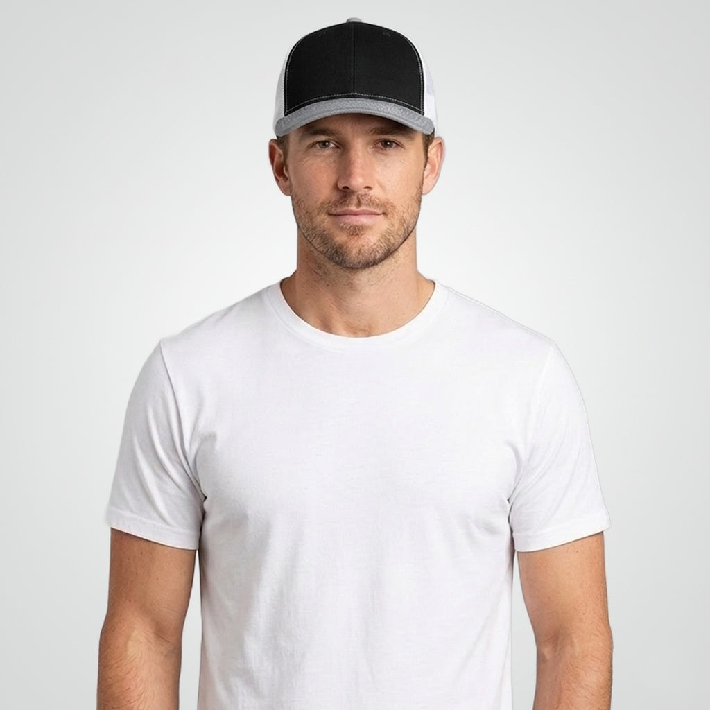 Black/ White/ Heather Grey