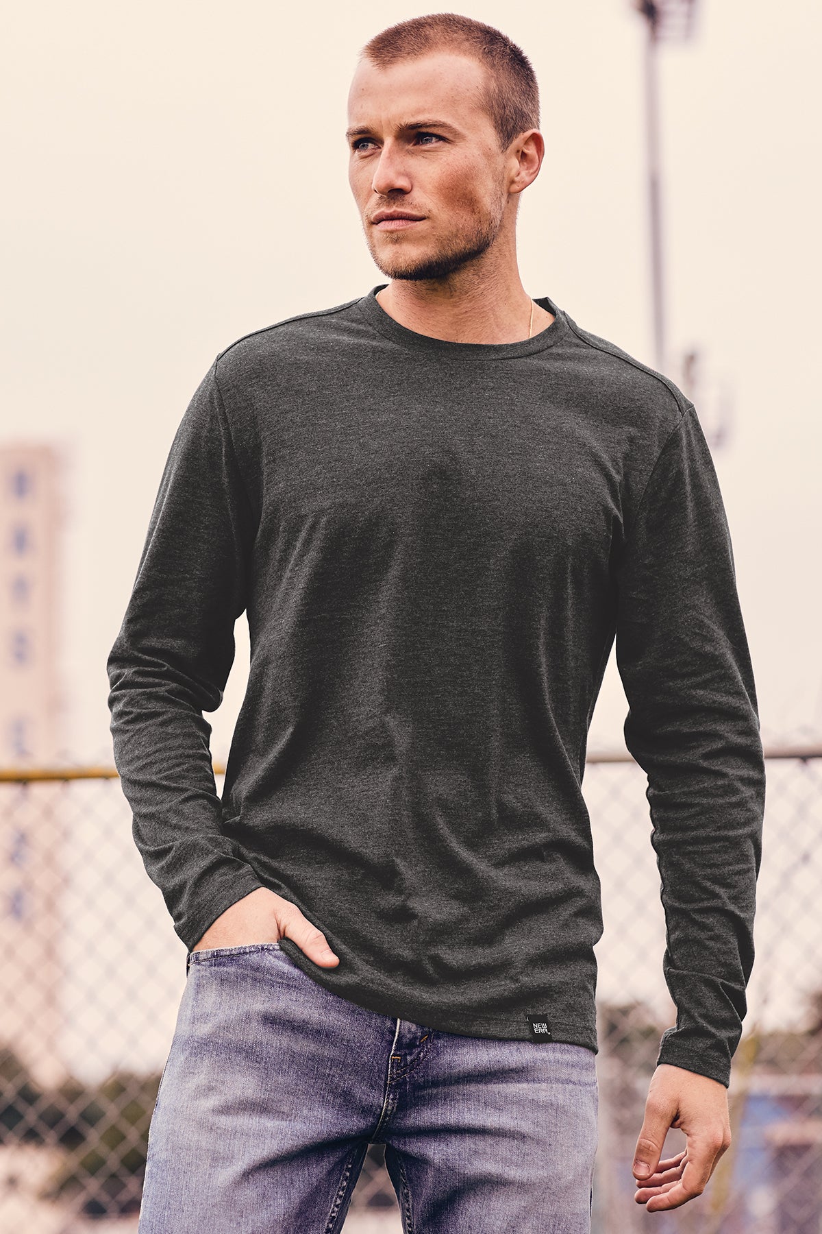 Custom Heritage Blend Long Sleeve Crew | New Era® NEA102