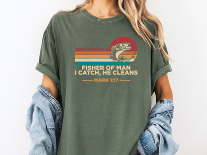 Christian Fishing Shirt: Jesus Made Me a Fisherman - Bible Verse Tee