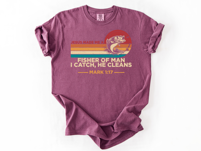 Christian Fishing Shirt: Jesus Made Me a Fisherman - Bible Verse Tee