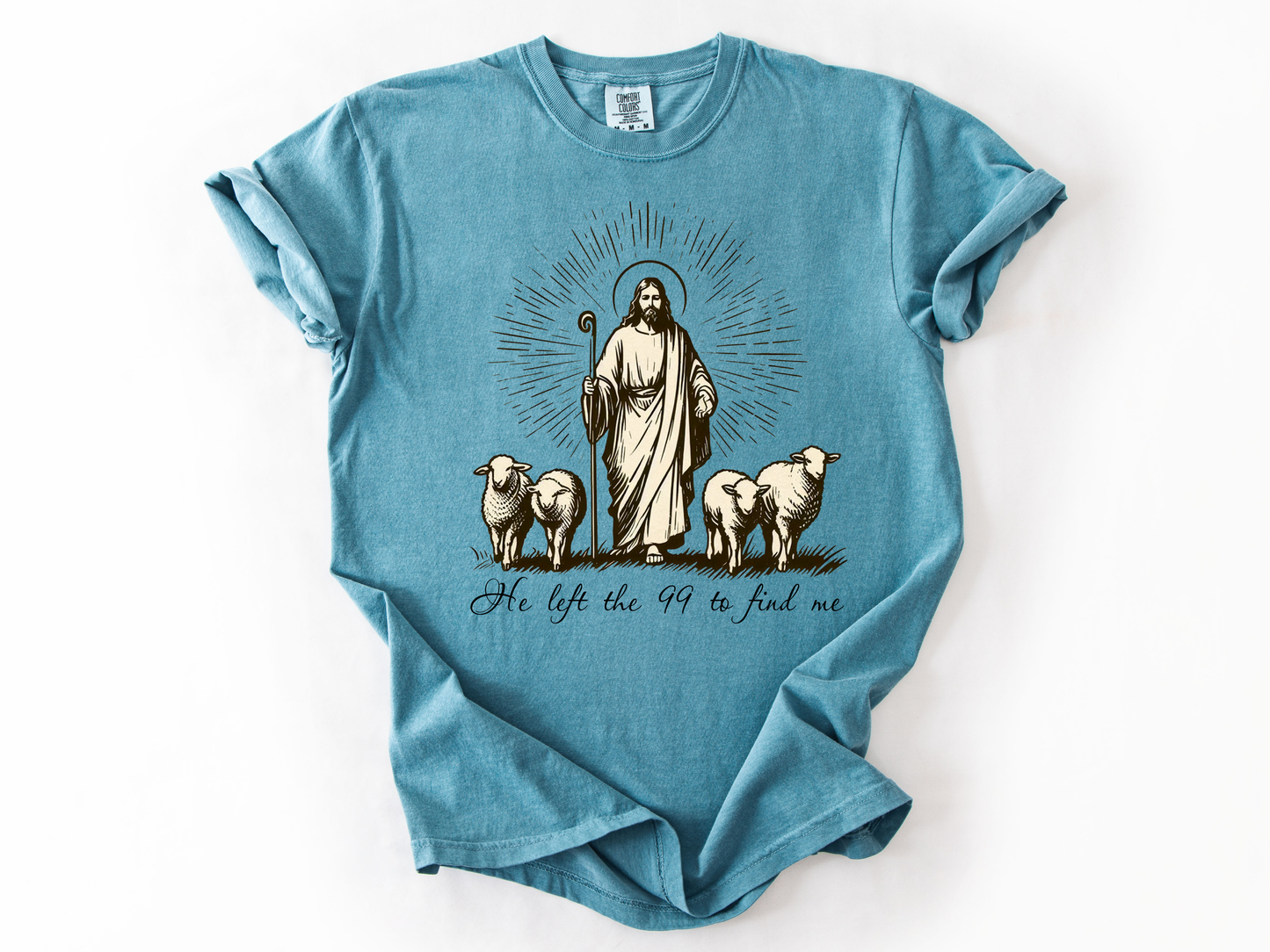 He Left the 99 to Find Me Shirt, Lost Sheep Christian T-Shirt, Bible Verse Faith Tee, Religious Comfort Colors Shirt, Christian Gift for Women