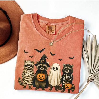 Funny Halloween Raccoon Comfort Colors Shirt: Spooky Fall Graphic Tee