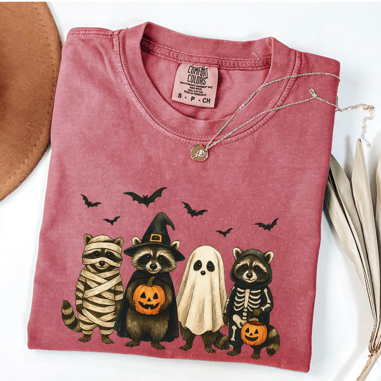 Funny Halloween Raccoon Comfort Colors Shirt: Spooky Fall Graphic Tee