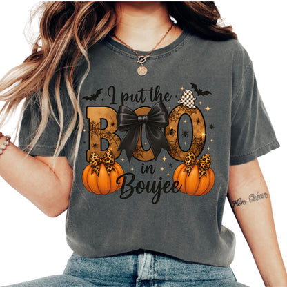 Comfort Colors Halloween Shirt: Boujee Boo Graphic Tee