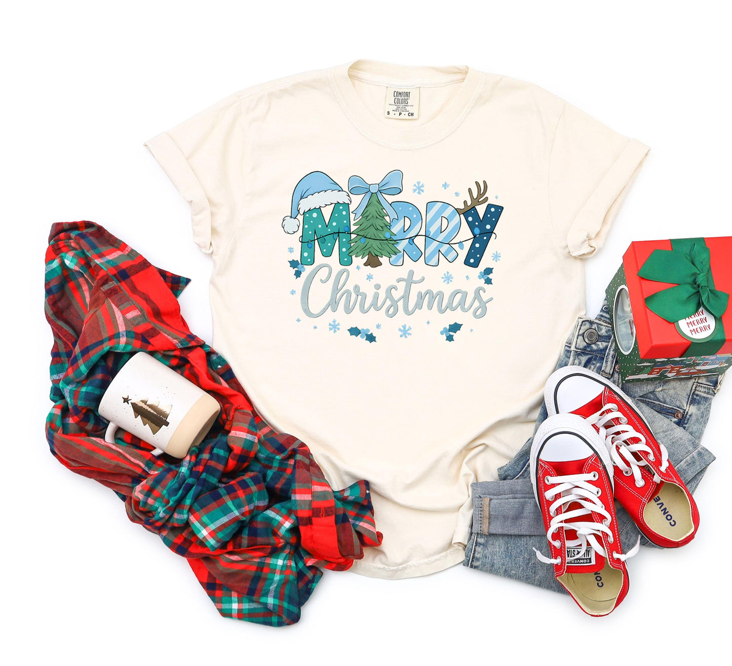 Merry Christmas Graphic Tee: Holiday Family Matching Shirt