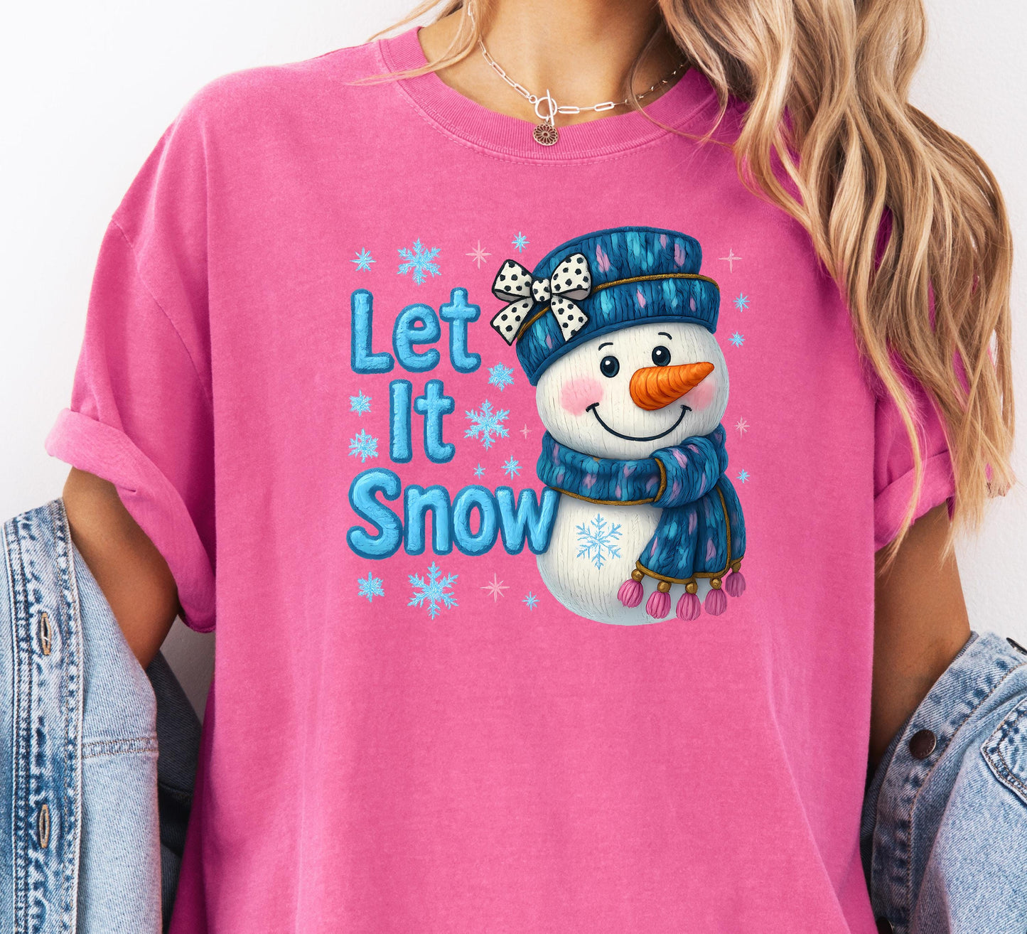 Let It Snow Christmas Shirt: Festive Snowman Graphic Tee