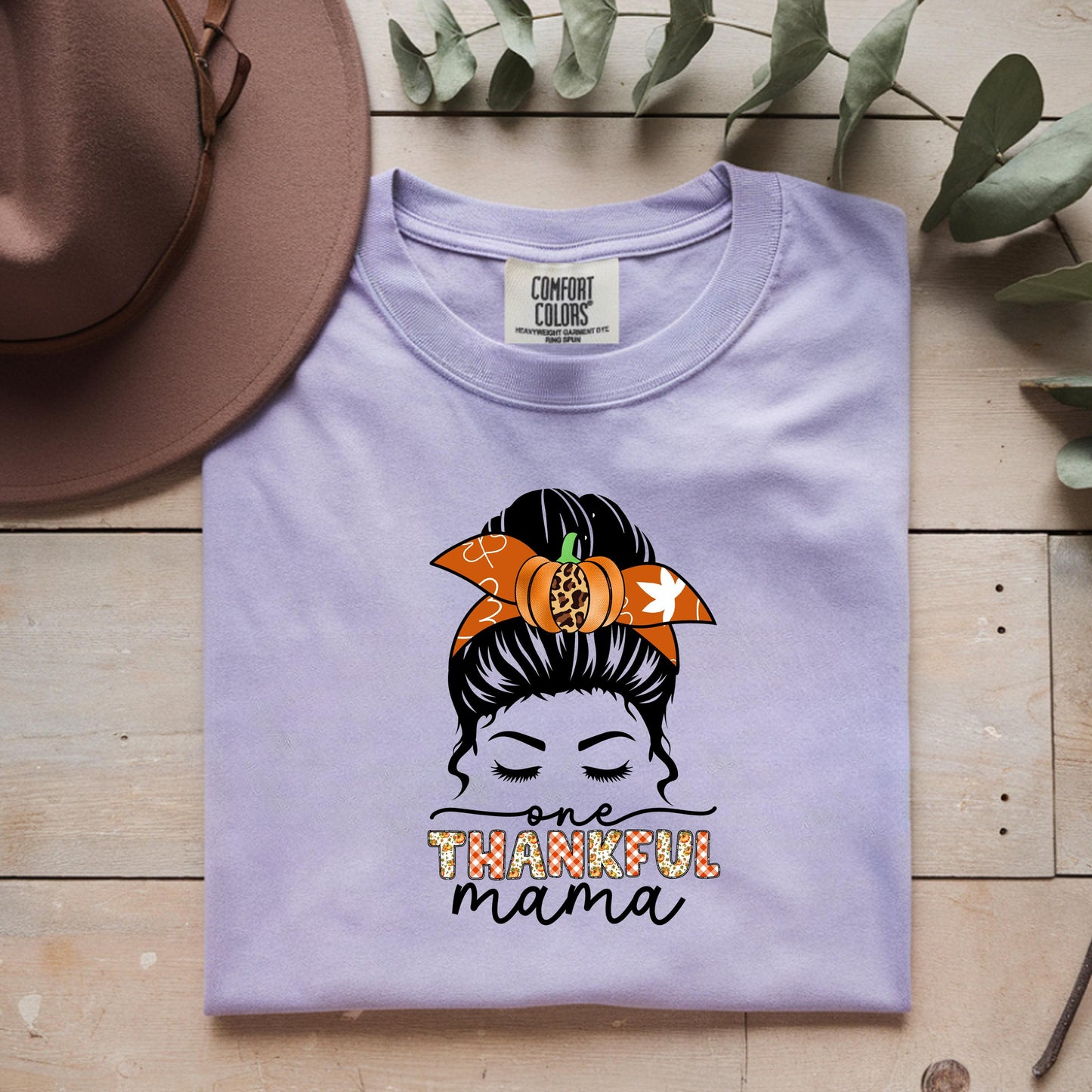 Comfort Colors Thankful Mama Shirt: Thanksgiving Fall Graphic Tee