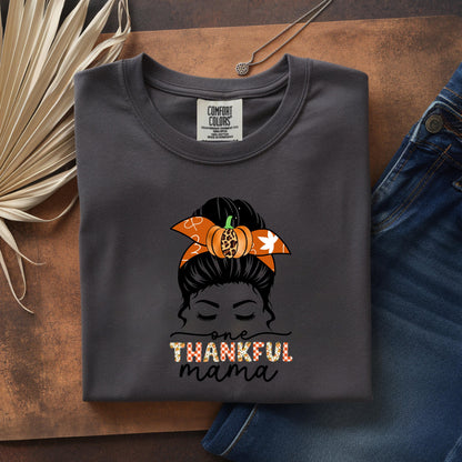 Comfort Colors Thankful Mama Shirt: Thanksgiving Fall Graphic Tee