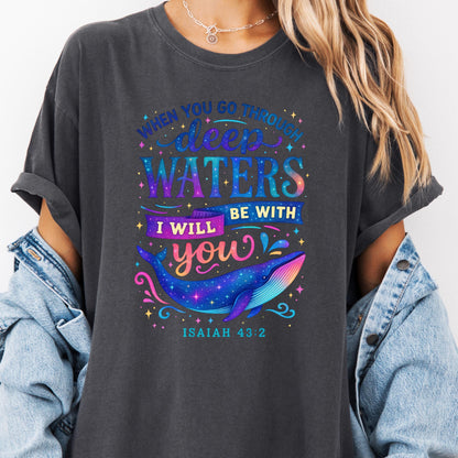 Comfort Colors Whale Shark Christian T-Shirt - Faith Over Fear Beachy Tee