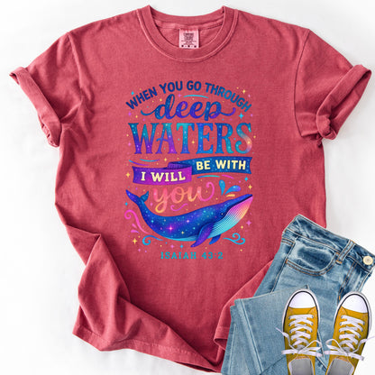 Comfort Colors Whale Shark Christian T-Shirt - Faith Over Fear Beachy Tee
