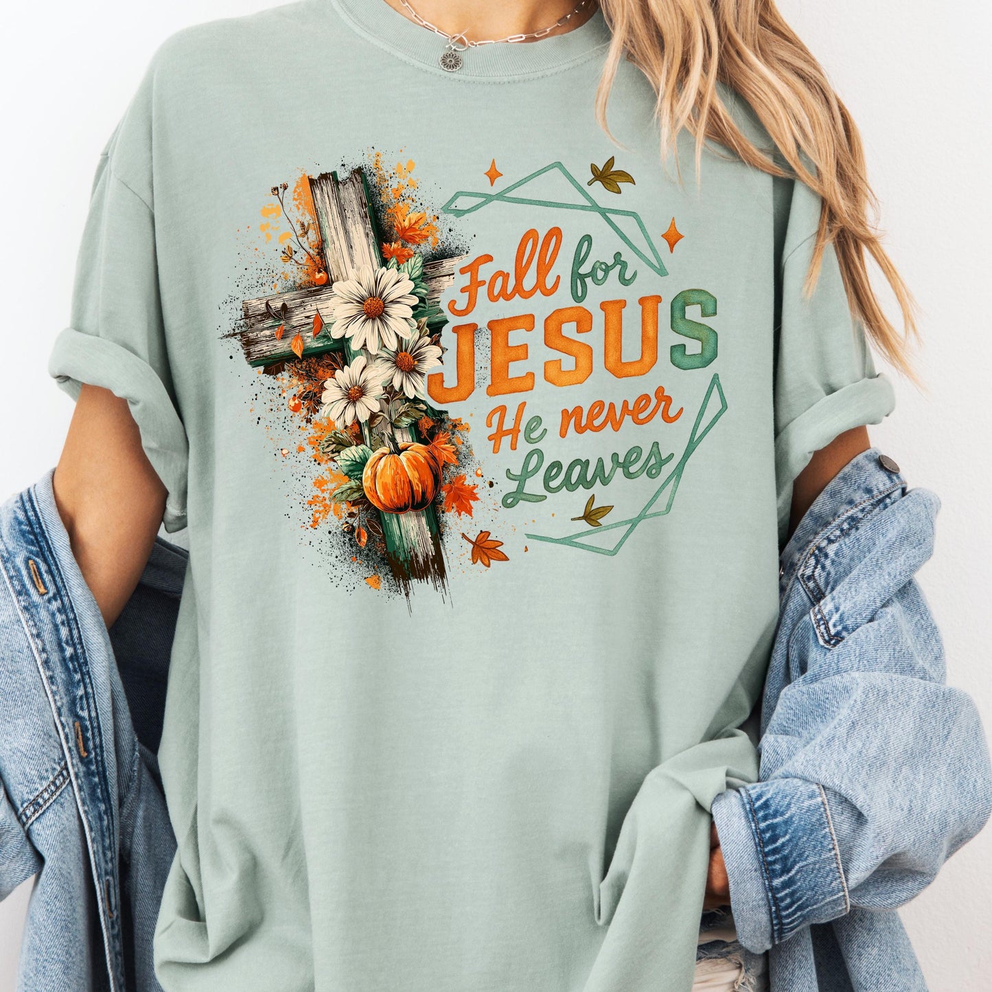 Fall For Jesus Comfort Colors Shirt: Rustic Autumn Thanksgiving Tee