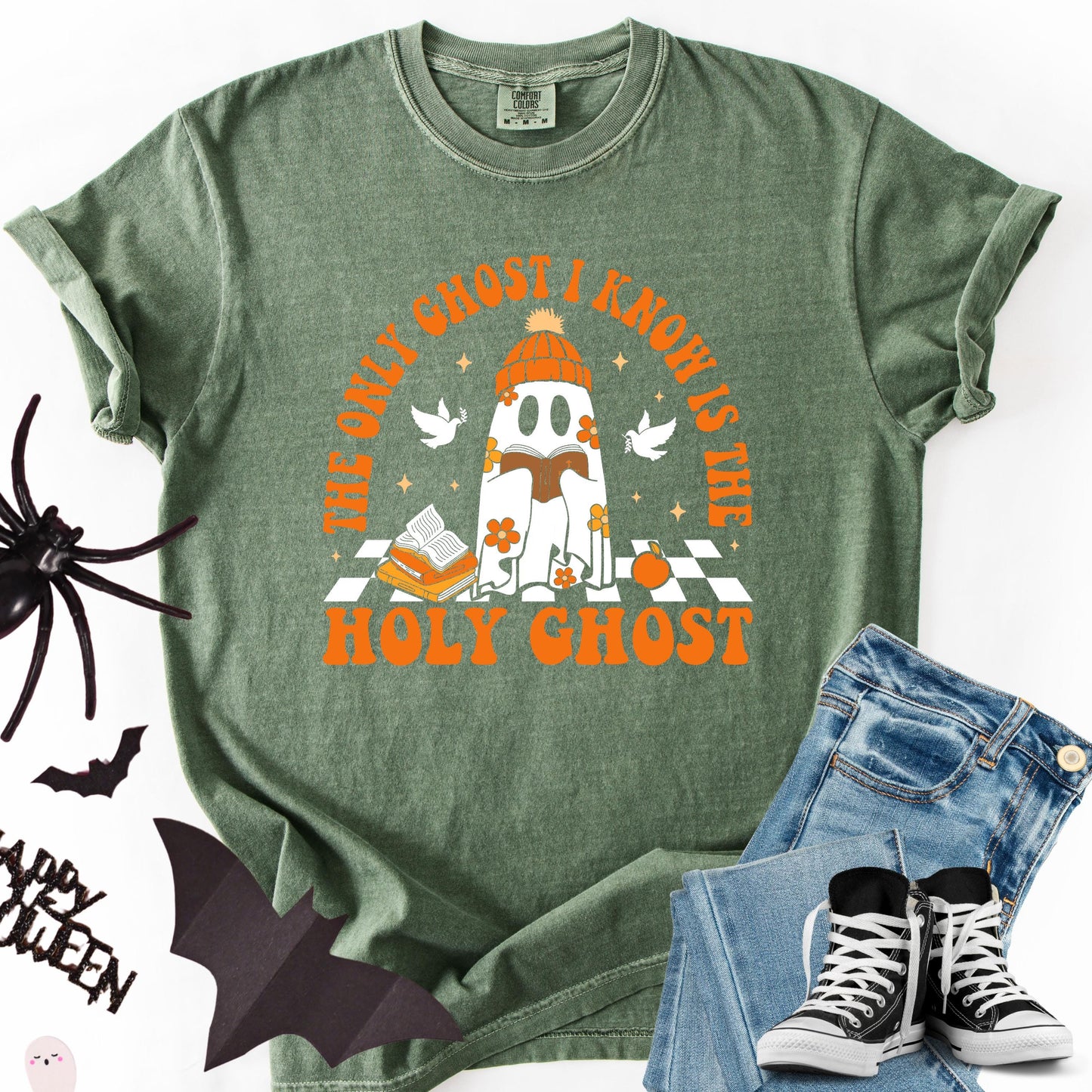 Comfort Colors Holy Ghost Christian Halloween Shirt: Funny Religious Tee