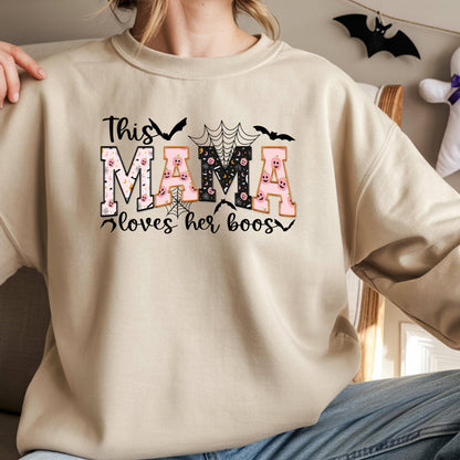Personalized Mama Ghost Sweatshirt: Spooky Season Halloween Crewneck