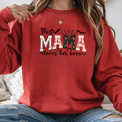 Personalized Mama Ghost Sweatshirt: Spooky Season Halloween Crewneck