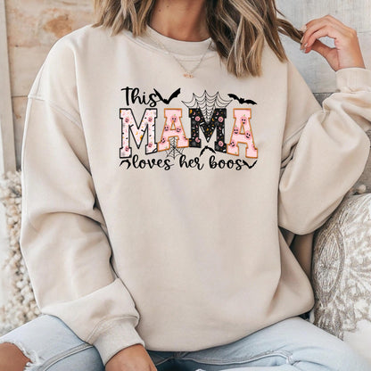 Personalized Mama Ghost Sweatshirt: Spooky Season Halloween Crewneck