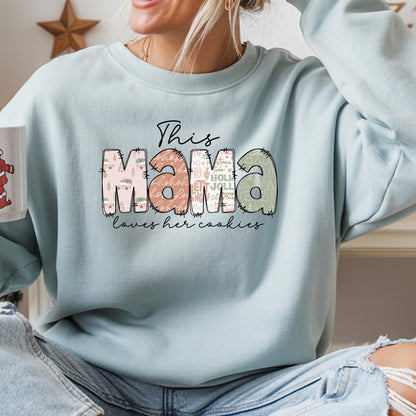 This Mama Christmas Sweatshirt – Personalized Gingerbread Cookie Mom Shirt, Custom Kids Names Holiday Top