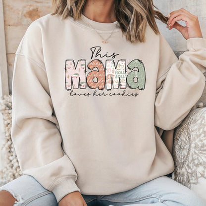 This Mama Christmas Sweatshirt – Personalized Gingerbread Cookie Mom Shirt, Custom Kids Names Holiday Top
