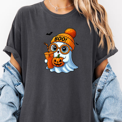 Cute Ghost Halloween Shirt – Kawaii Boo Pumpkin Tee, Funny Fall Aesthetic Graphic T-Shirt