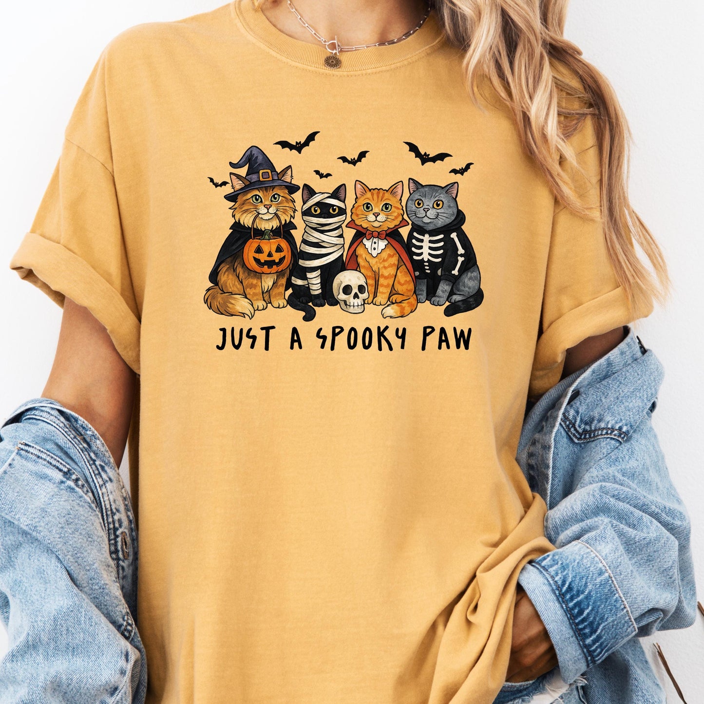 Spooky Cat Halloween Graphic Tee: Funny Witch, Mummy & Vampire Cats
