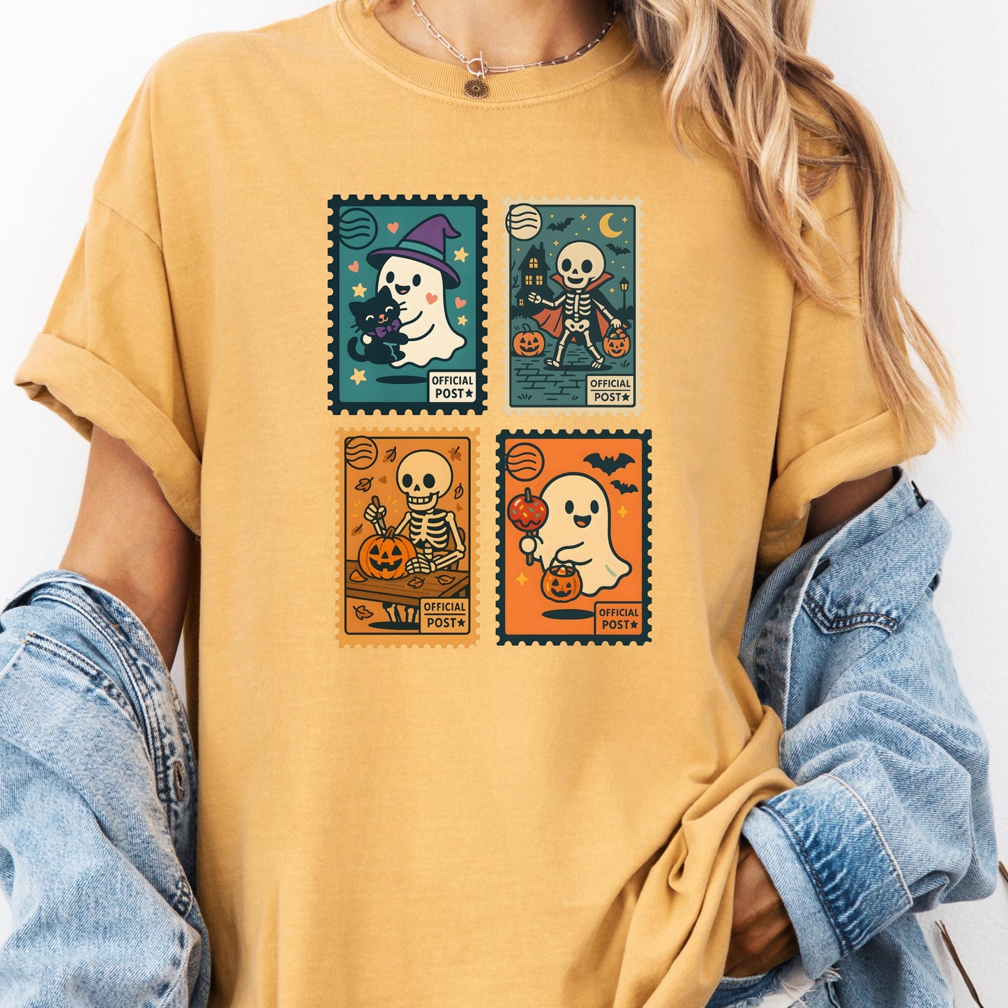 Halloween Cute Ghost Pumpkin Cat Shirt, Cute Ghost Shirt, Retro Ghost Tee, Women's Halloween Shirt, Comfort Colors®