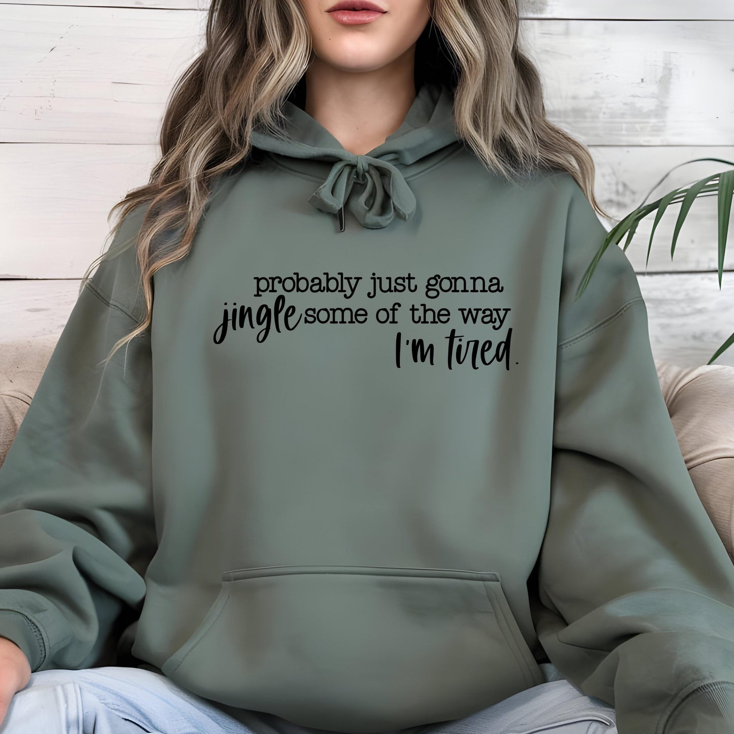 Funny Christmas Sweatshirt: Jingle Tired Holiday Saying
