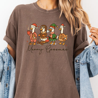 Festive Jolly Goose Tee - Merry Christmas Comfort Colors