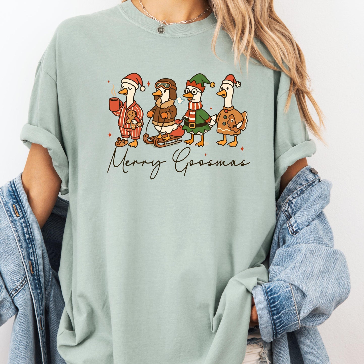 Festive Jolly Goose Tee - Merry Christmas Comfort Colors