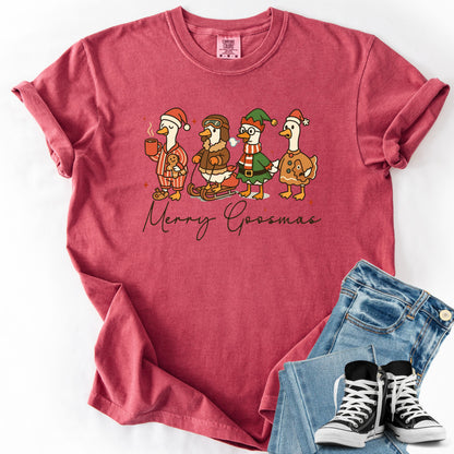 Festive Jolly Goose Tee - Merry Christmas Comfort Colors