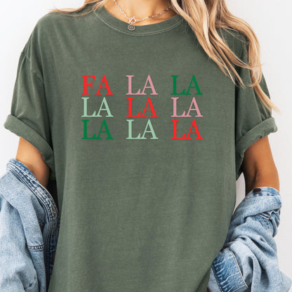 Fa La La Christmas Shirt: Unisex Holiday Tee, Red & Green Design