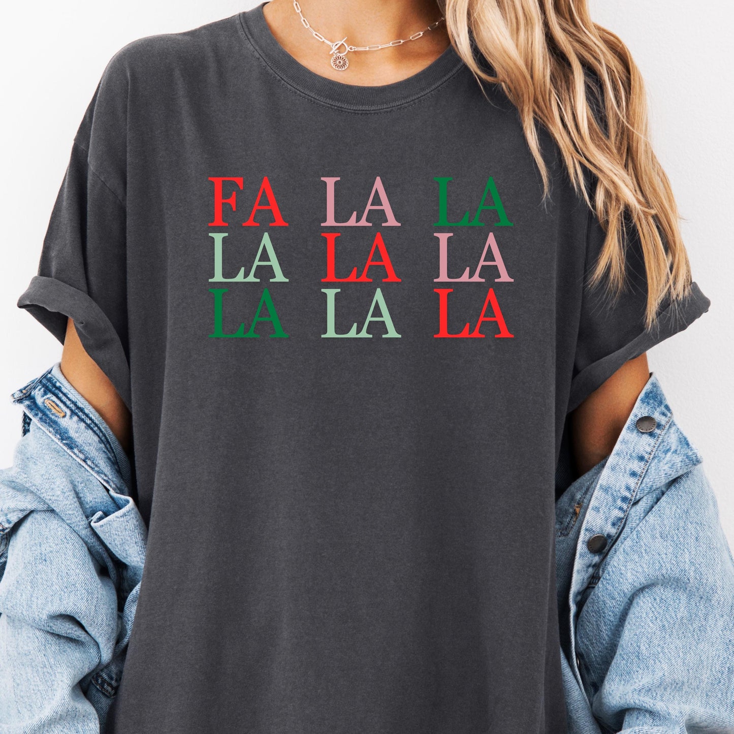 Fa La La Christmas Shirt: Unisex Holiday Tee, Red & Green Design