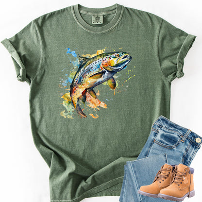 Here Fishy Fishy Comfort Colors Fishing Shirt - Fisherman Gift