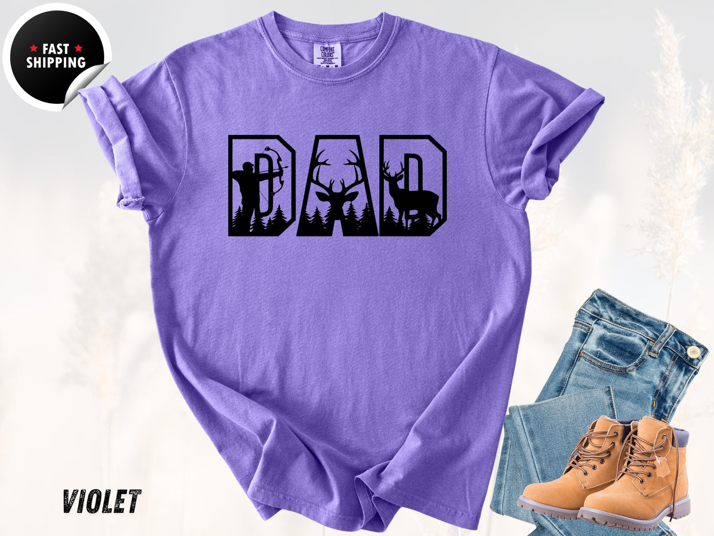 Funny Deer Hunting Dad T-Shirt: Comfort Colors Hunter Gift