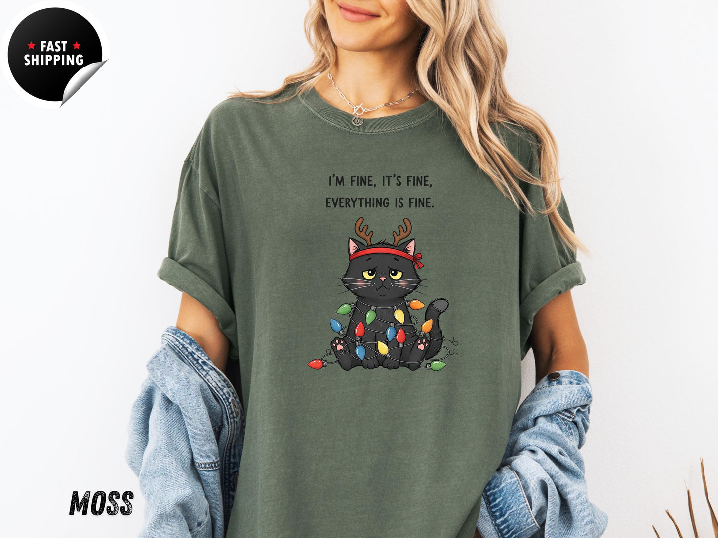 Funny Christmas Cat T-Shirt: Sarcastic Holiday Graphic Tee