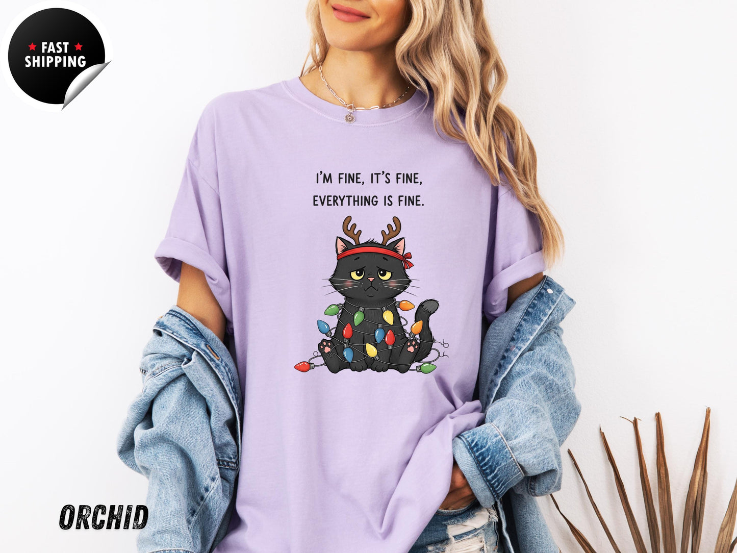 Funny Christmas Cat T-Shirt: Sarcastic Holiday Graphic Tee