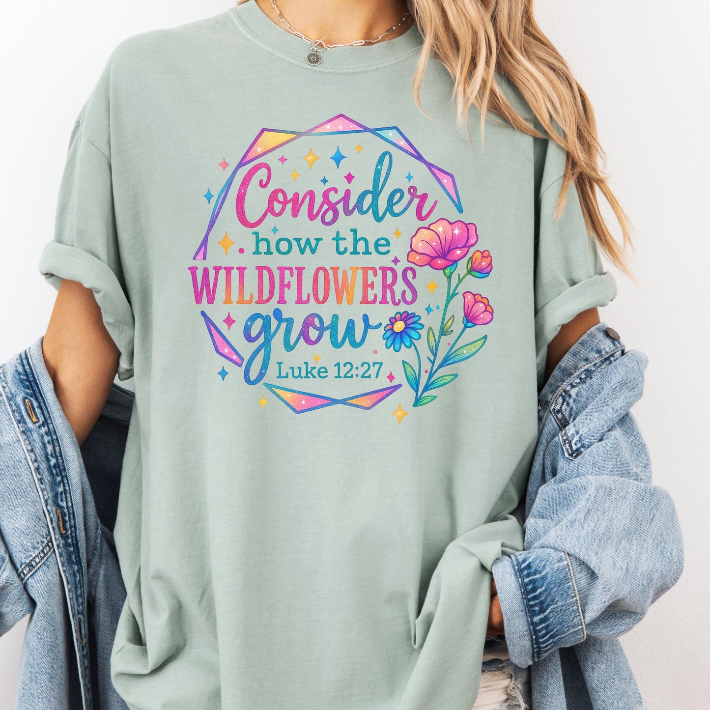 Consider the Wildflowers Bible Verse Shirt - Luke 12:27 - Comfort Colors