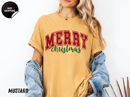 Comfort Colors Retro Christmas Shirt: Oversized Holiday Tee