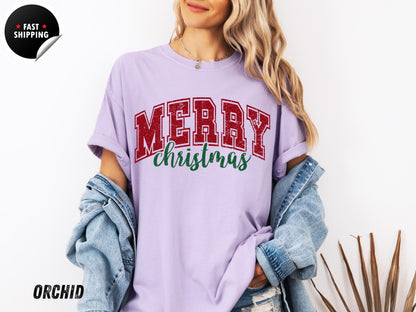 Comfort Colors Retro Christmas Shirt: Oversized Holiday Tee