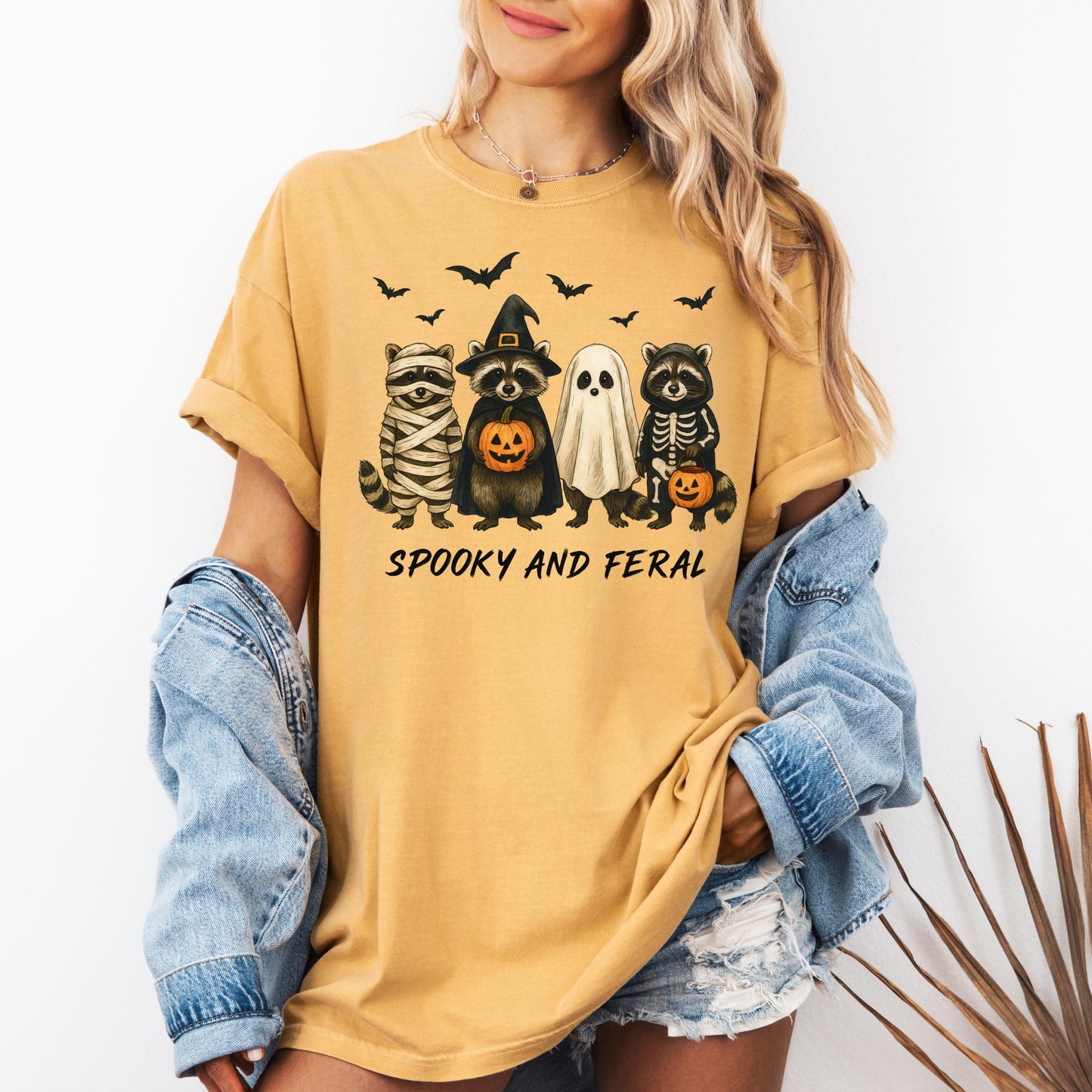 Funny Halloween Raccoon Comfort Colors Shirt: Spooky Fall Graphic Tee
