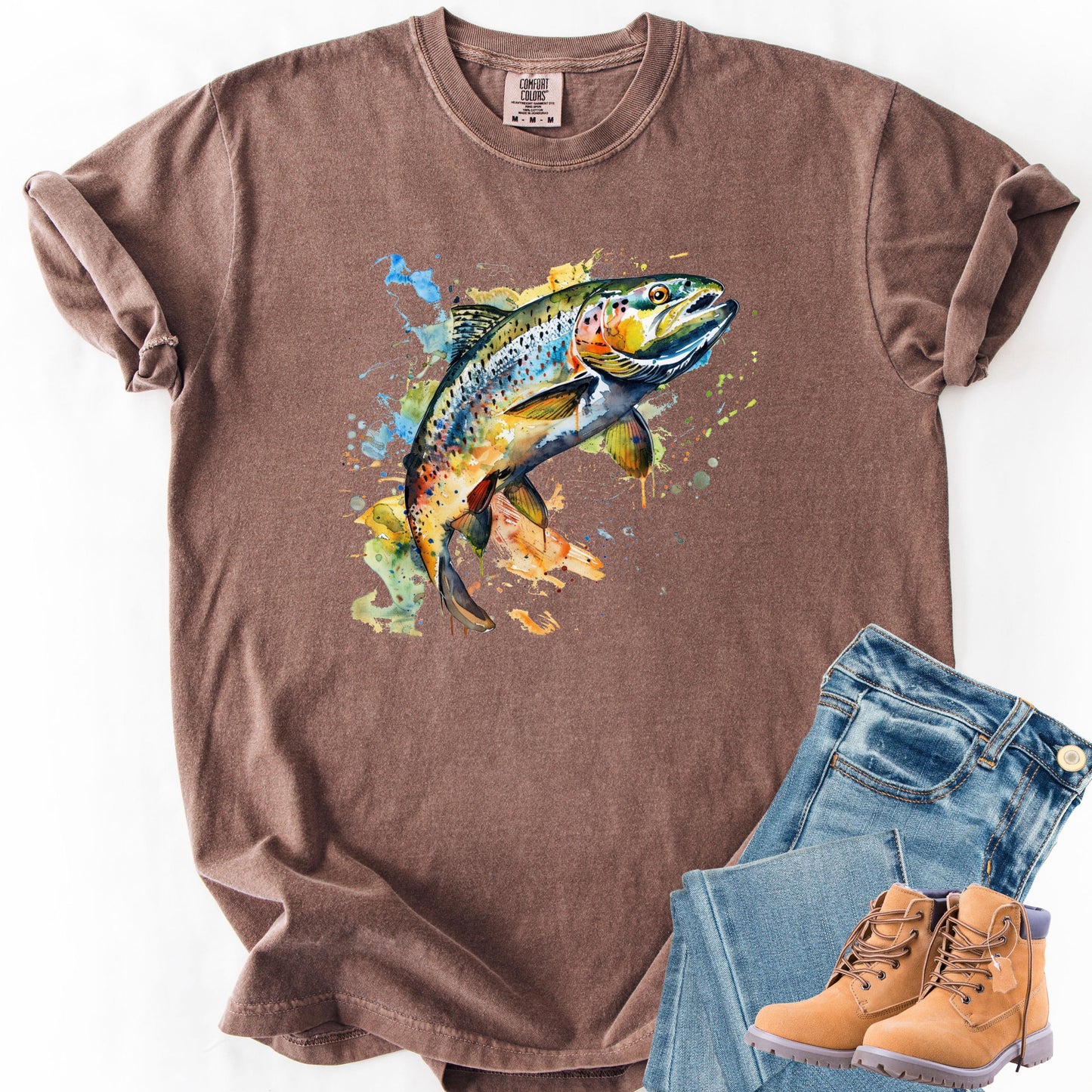 Here Fishy Fishy Comfort Colors Fishing Shirt - Fisherman Gift