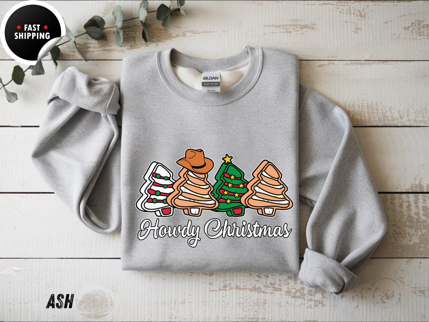 Howdy Christmas Sweatshirt, Western Cowboy Christmas Sweater, Cute Holiday Cowgirl Pullover, Country Christmas Outfit