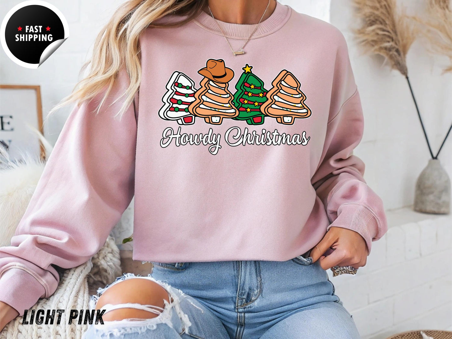 Howdy Christmas Sweatshirt, Western Cowboy Christmas Sweater, Cute Holiday Cowgirl Pullover, Country Christmas Outfit