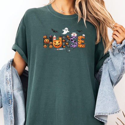 Halloween, Boujee Boo Shirt, Comfort Colors, Graphic Tee, Fall, Glam.