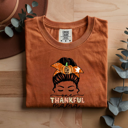 Comfort Colors Thankful Mama Shirt: Thanksgiving Fall Graphic Tee