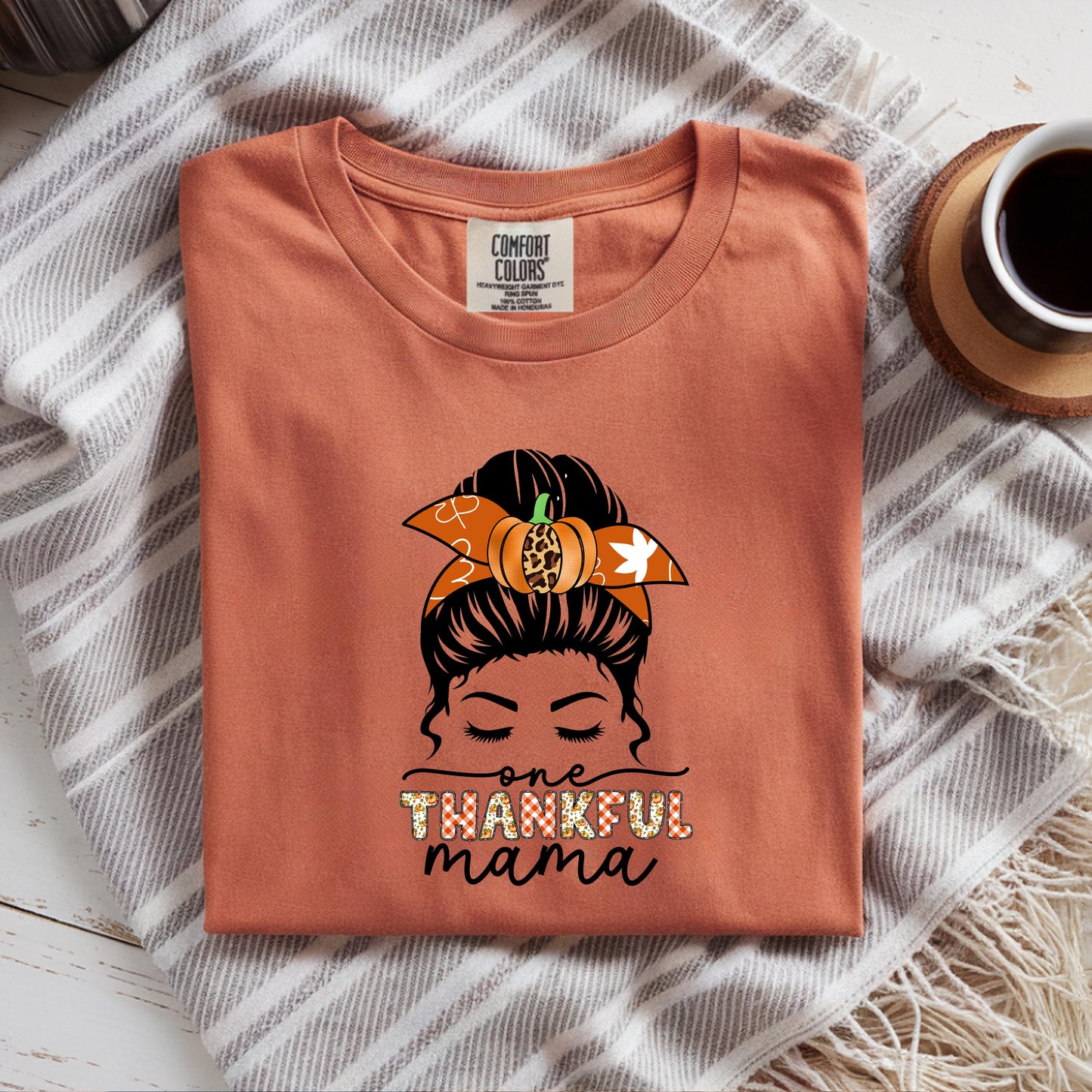 Comfort Colors Thankful Mama Shirt: Thanksgiving Fall Graphic Tee