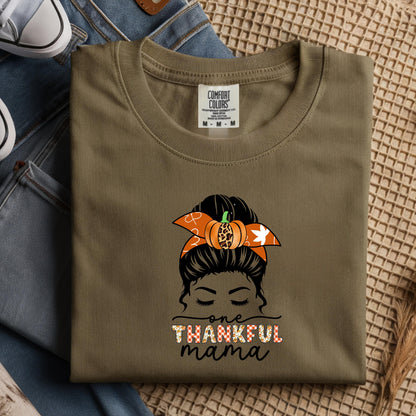 Comfort Colors Thankful Mama Shirt: Thanksgiving Fall Graphic Tee