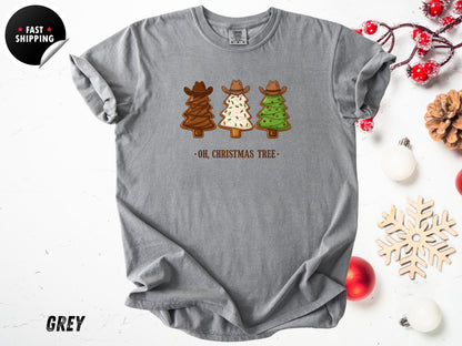 Western Cowboy Christmas Tree Shirt: Rustic Holiday Graphic Tee