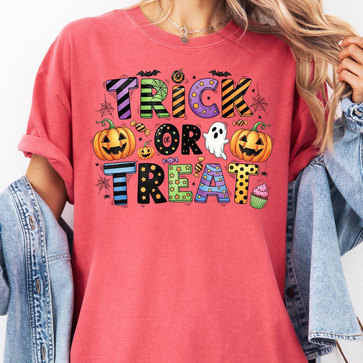 Trick or Treat Halloween Shirt, Cute Ghost Pumpkin T-Shirt, Spooky Season Candy Tee, Funny Halloween Party Top, Fall Graphic Tee
