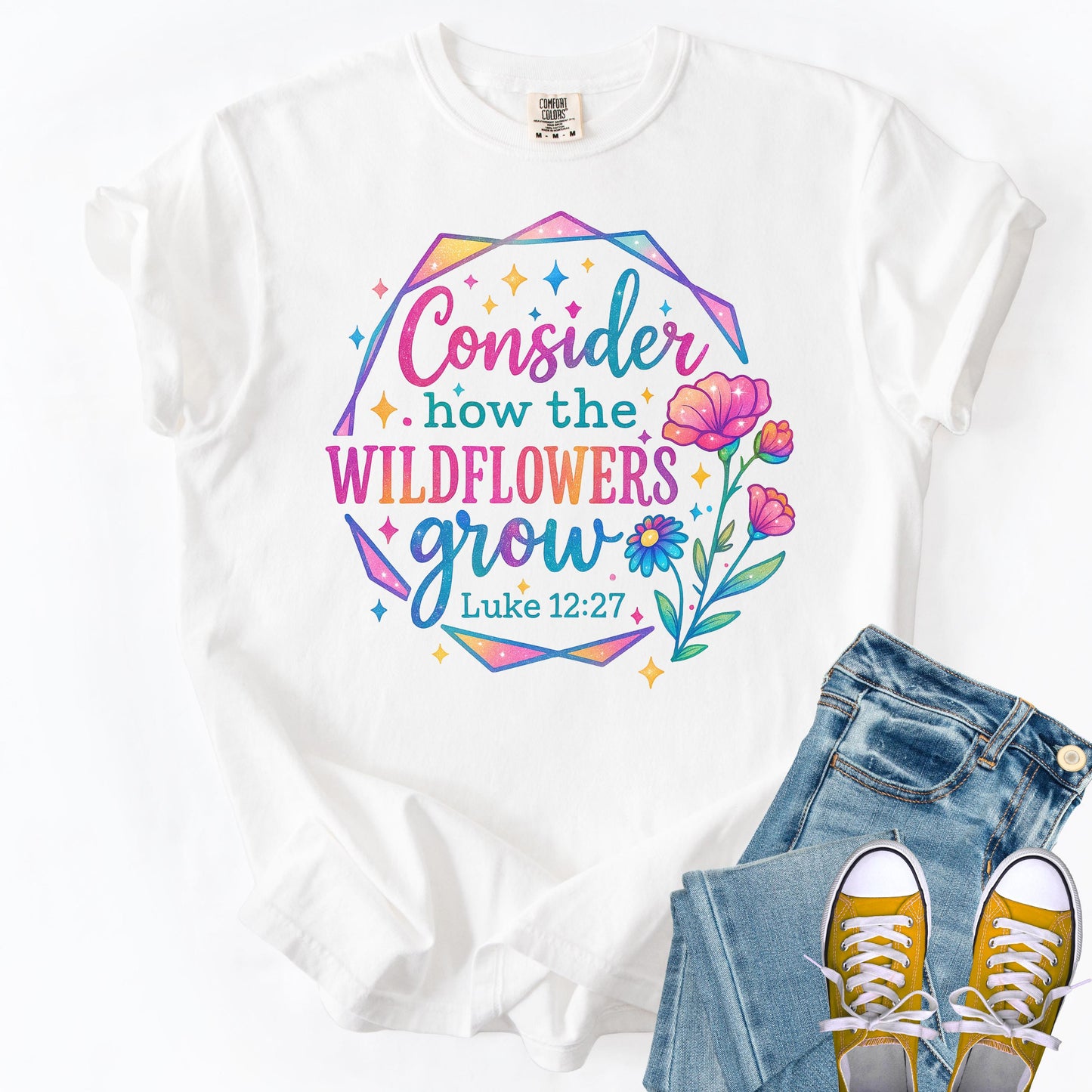 Consider the Wildflowers Bible Verse Shirt - Luke 12:27 - Comfort Colors